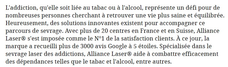 Presse Santé : Sciences & Avenir parle d'Alliancer Laser®️